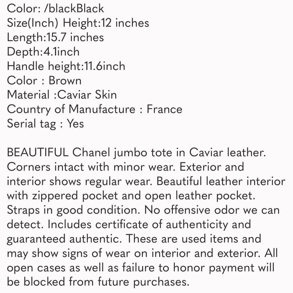 CHANEL CAVIAR SHOPPER TOTE JUMBO BROWN - Picture 10 of 10